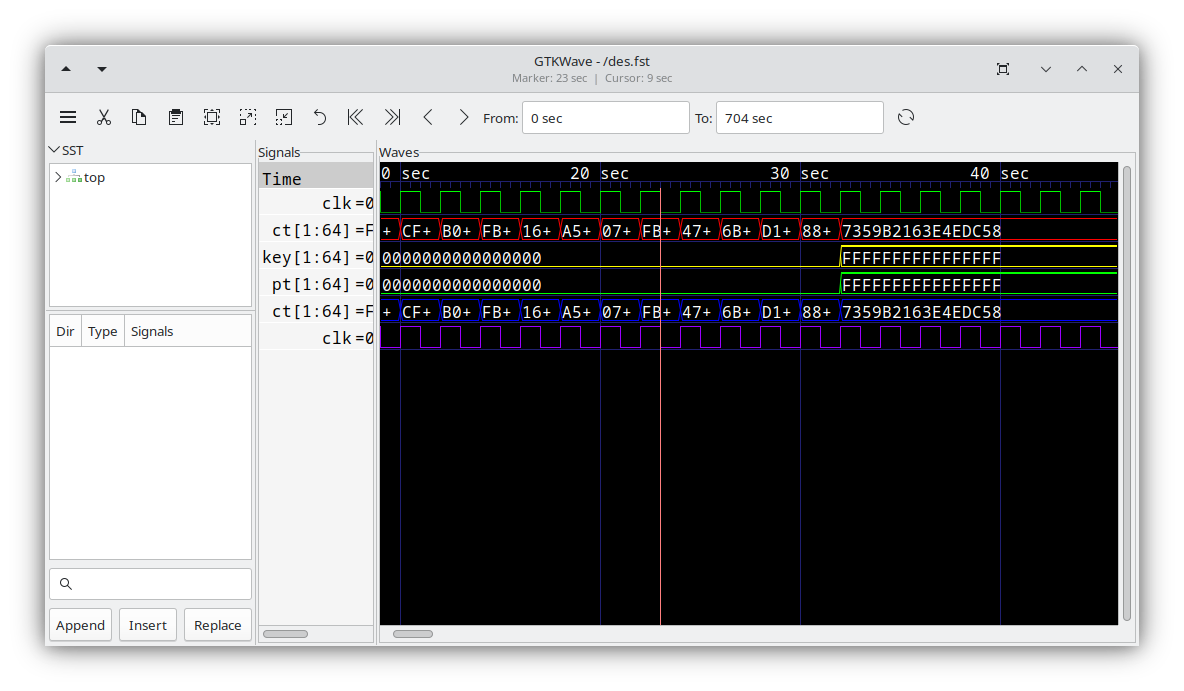 GTKWave running under Linux.