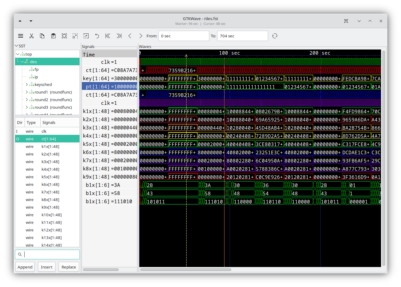 The GTKWave main window