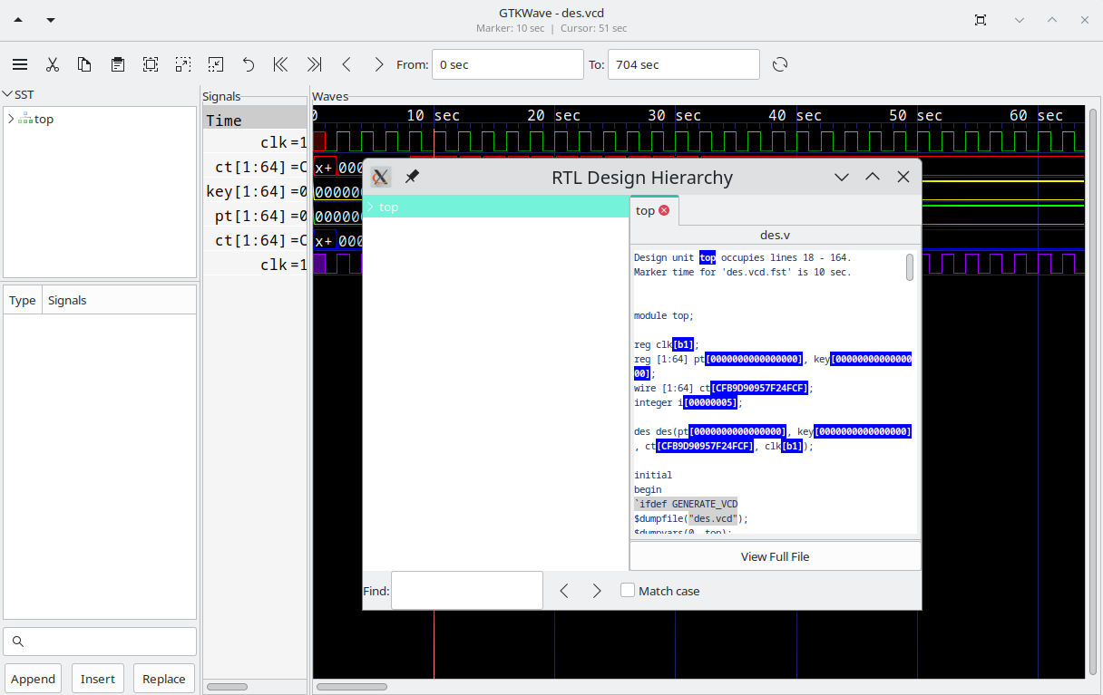 The main window with viewer state loaded from a save file