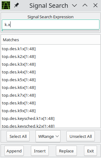 The Signal Search (regular expression search) Requester